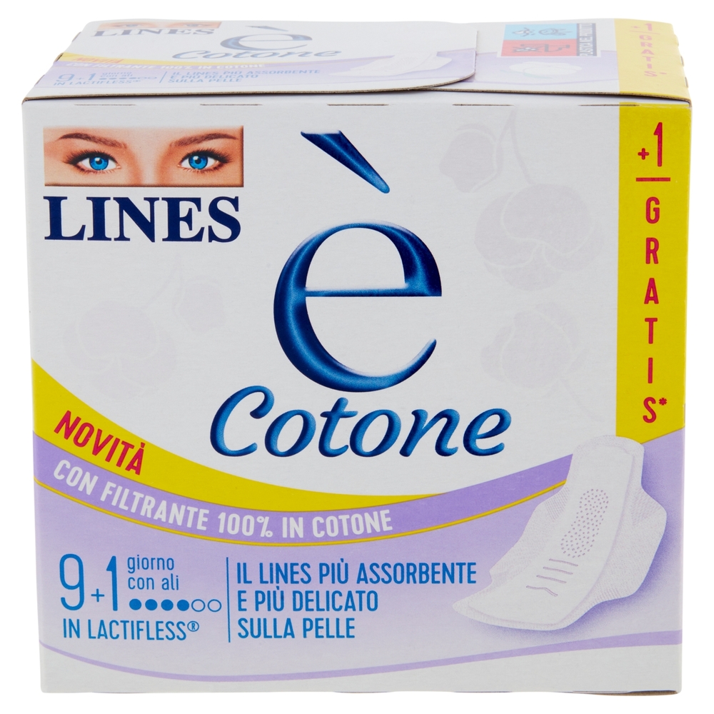 Lines è Cotone giorno con ali 9 + 1 pz